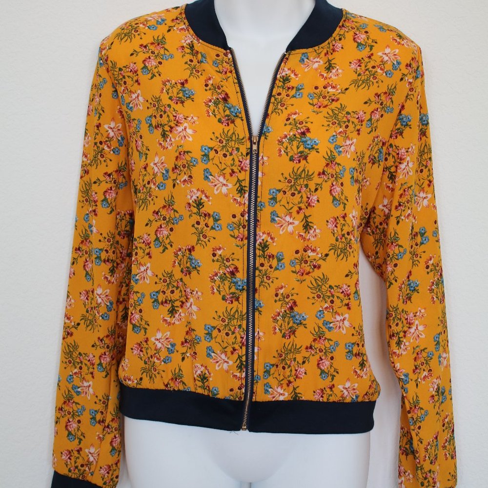 LOVE SPELL BOMBER JACKET Flower Print - Size M